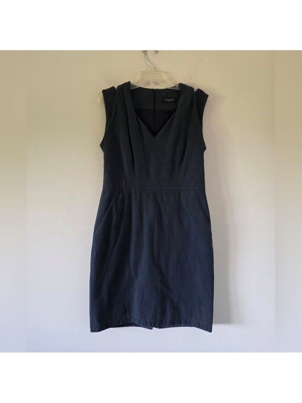 PIAZZA SEMPIONE | Sheath Dress V-neck Slate Gray Sz 12